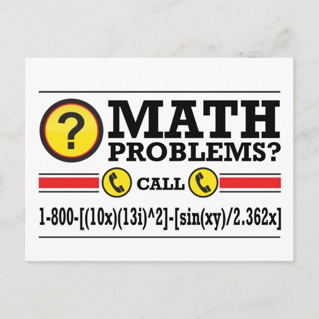 Math Tutoring Humor Gift Postcard (Front)