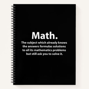 Math Typography Funny Math  Notebook