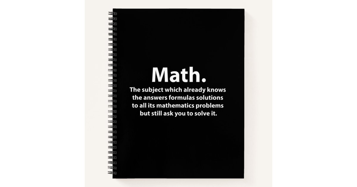 Handwritten Math Typography Math Typography Funny Math Notebook | Zazzle