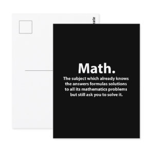 Math Typography Funny Math Postcard