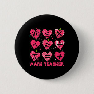 Math Valentine Day Teacher Math Symboles Arithmeti Button