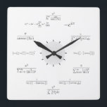 Math Wall Clock<br><div class="desc">The numerals on the face of the clock are replaced with mathematical equations whose solutions are equal to these numbers.</div>