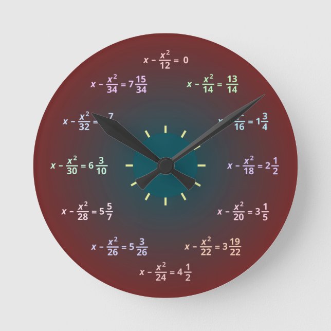 Math wall clock (AM-PM) (Front)