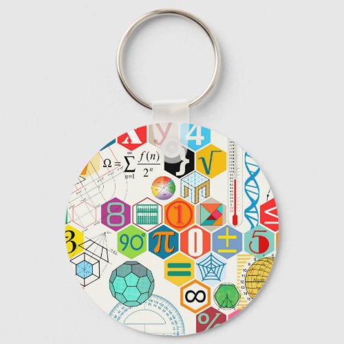 Math white keychain