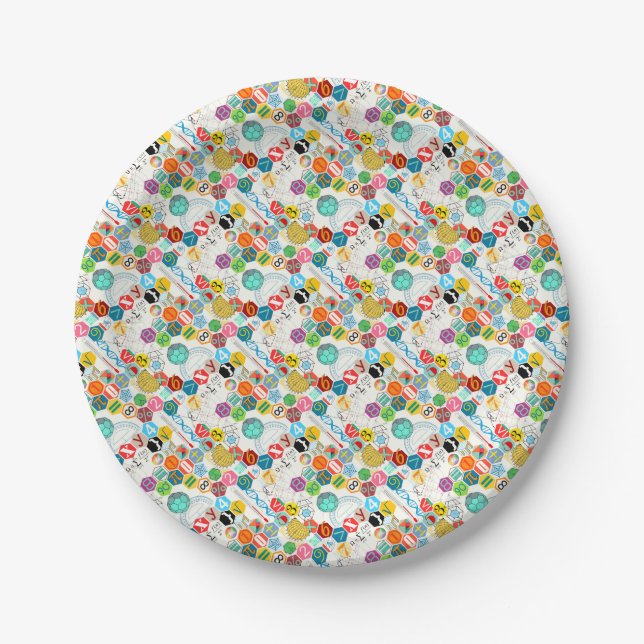 Math (white) paper plates (Front)