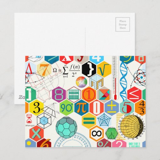 Math (white) postcard | Zazzle