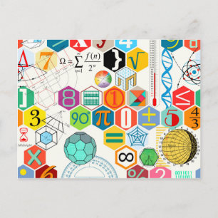 Math (white) postcard