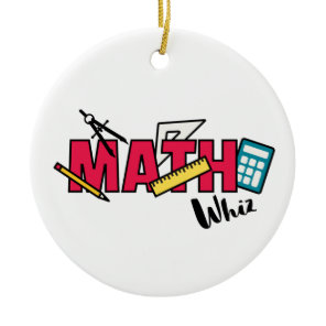 Math Whiz Ceramic Ornament