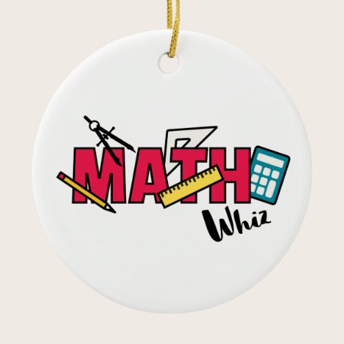 Math Whiz Ceramic Ornament