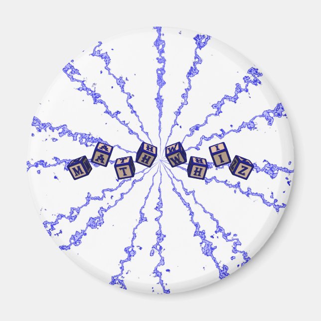 Math Whiz toy blocks in blue Magnet (Front)