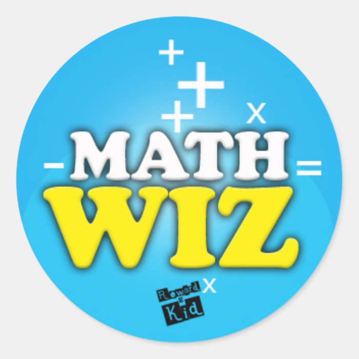 Math wiz (set of 20) round sticker