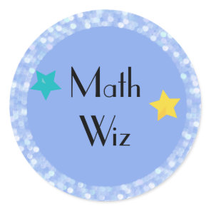 Math Wiz with Stars Classic Round Sticker