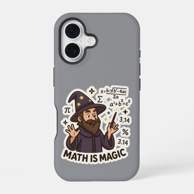 Math Wizard Sticker – “Math is Magic” Transparent  Iphone Case (Back)