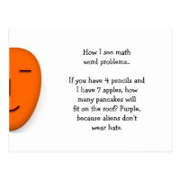 Math Word Problems.. Funny Send a Smile Postcard