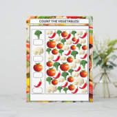 Math worksheet count the vegetables & fruits kids (Standing Front)