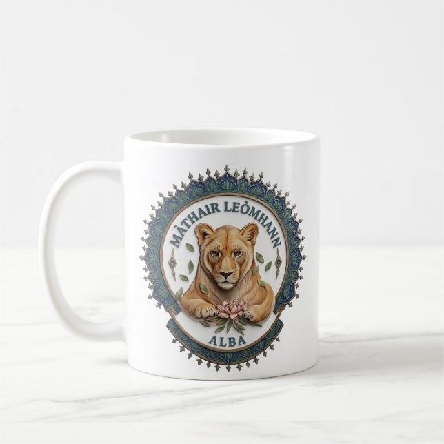 Màthair-leòmhann. Alba Coffee Mug (Left)