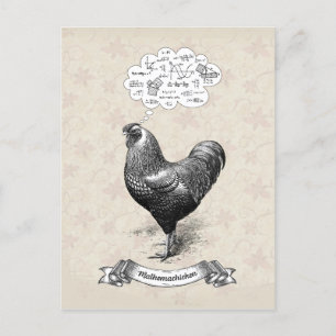 Mathemachicken Funny Math Chicken Pun Joke Postcard