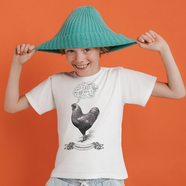 Mathemachicken Funny Math Chicken Pun Joke T-Shirt (Creator Uploaded)