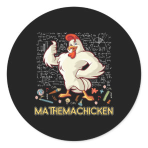 Mathemachicken Math Lover Funny Chicken Classic Round Sticker