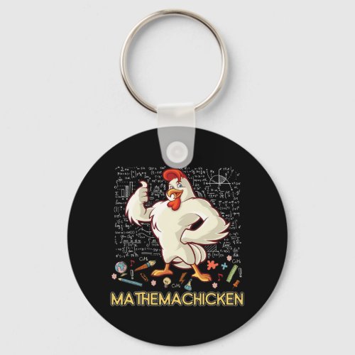 Mathemachicken Math Lover Funny Chicken Keychain