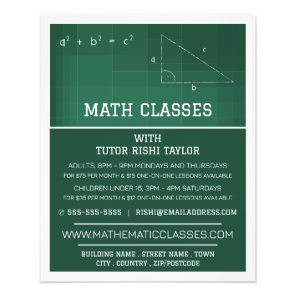 Mathematic Chalkboard, Math Classes Advertising Flyer