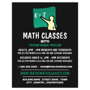 Mathematic Logo, Math Classes Advertising Flyer