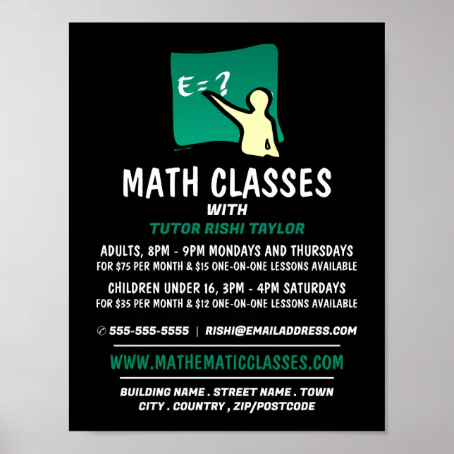 Mathematic Logo, Math Classes Advertising Poster | Zazzle