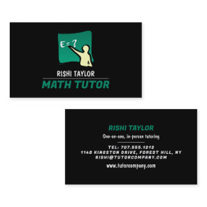 Mathematic Logo, Math Tutor, Teacher Business Card