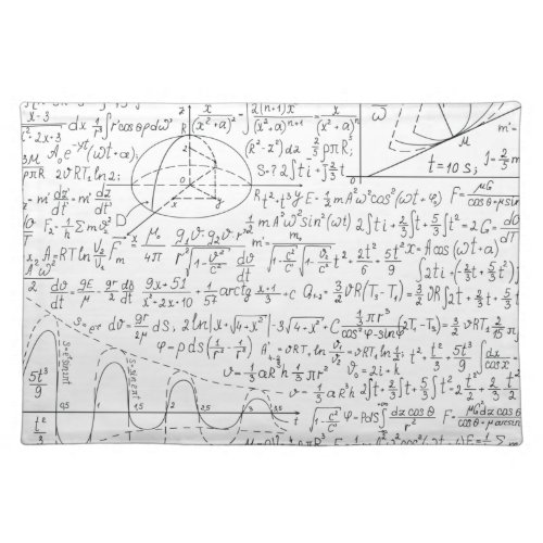 Mathematic Lovers Math Formula Math Geek Cloth Placemat