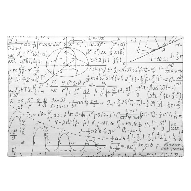 Mathematic Lovers, Math Formula, Math Geek Cloth Placemat (Front)