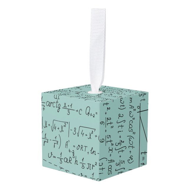 Mathematic Lovers, Math Formula, Math Geek Cube Ornament (Front Angled)