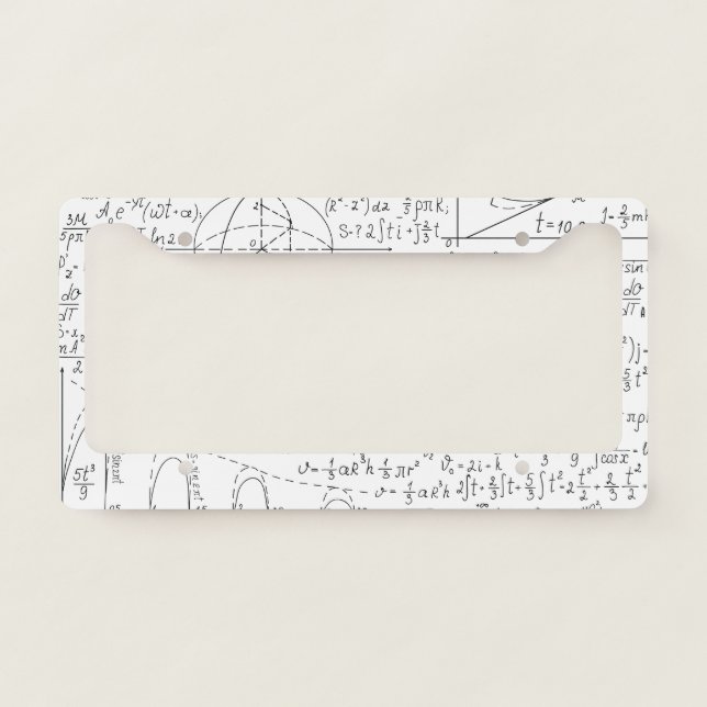 Mathematic Lovers, Math Formula, Math Geek License Plate Frame (Front)