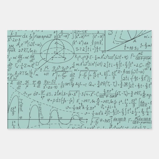 Mathematic Lovers, Math Formula, Math Geek Wrapping Paper Sheets (Front)