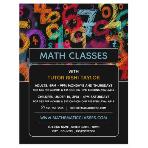 Mathematic Number Design, Math Classes Advertising Flyer