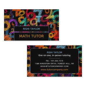 Mathematic Number Design, Math Tutor, Teacher Business Card