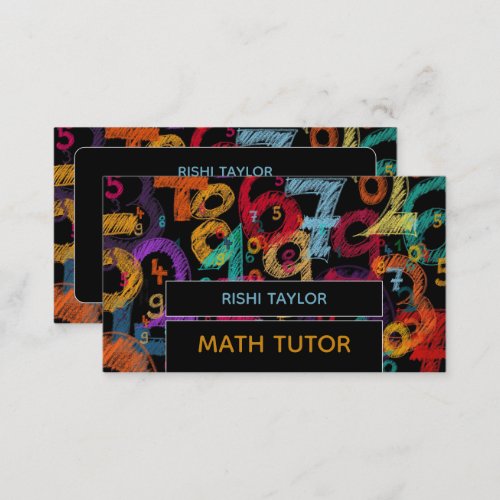Mathematic Number Design Math Tutor Teacher Business Card