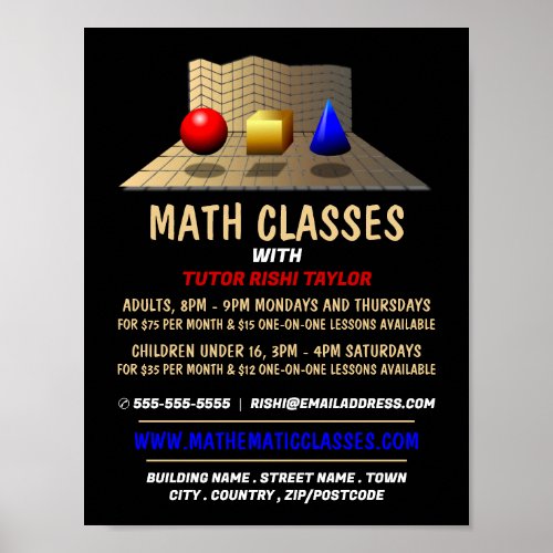 Mathematic Shapes Math Classes Advertising Poster