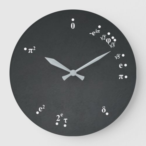 Mathematical Constants Clock chalkboard black