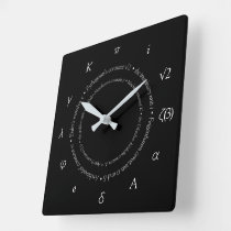Mathematical Constants Square Wall Clock Mathematical Constants Square Wall Clock