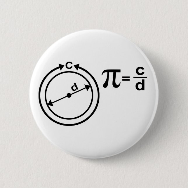 Mathematical Definition of Pi Button (Front)