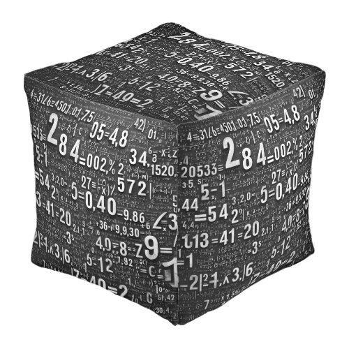 Mathematical Equation and Formula Abstract Pouf