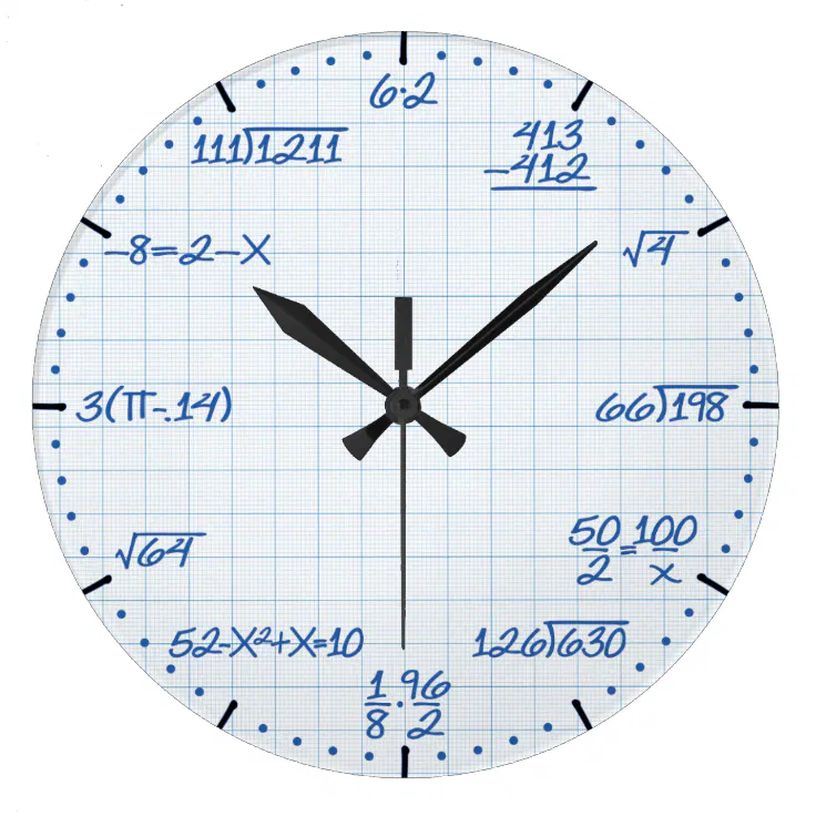 Engineering Numbers Math Wall Clock Math Equation Time Clock Gift for Teachers 