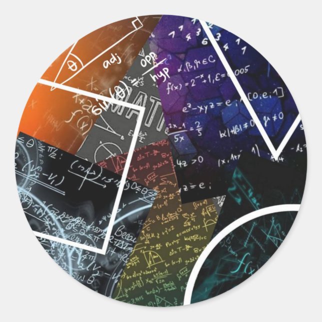 Mathematical Equations Geometric Sticker  (Front)