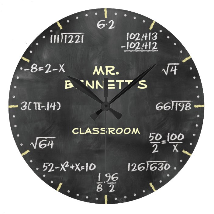 Mathematical Equations Personalizable Clock | Zazzle