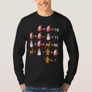 Mathematical Equations Quiz  Math Teacher Christma T-Shirt