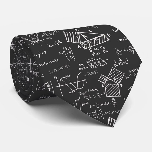 Mathematical Formulas Pattern  Neck Tie (Rolled)