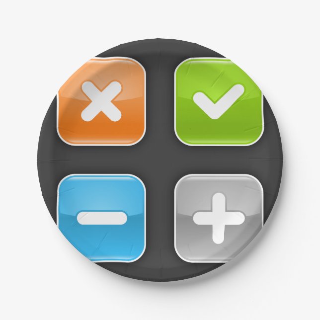 Mathematical Icons Paper Plates (Front)