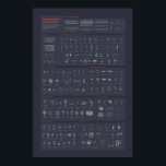 Mathematical Instruments - Dark Poster<br><div class="desc">Decorate your walls with a poster of the complete collection of tools illustrated in The Construction and Principal Uses of Mathematical Instruments.</div>