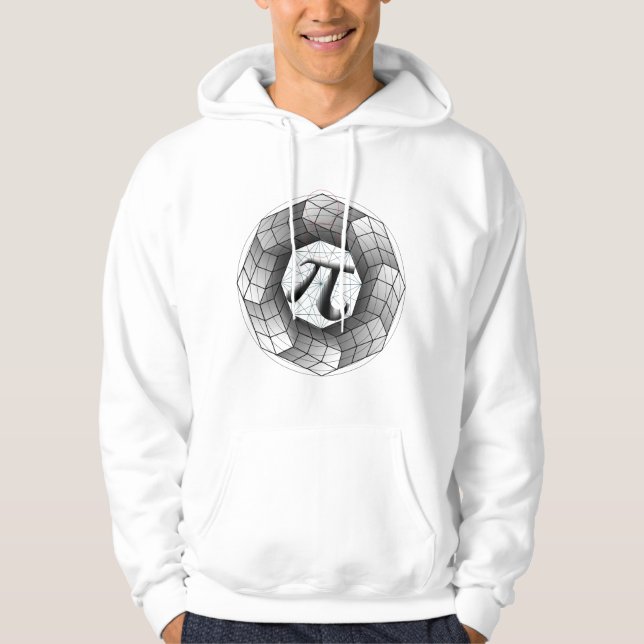 Mathematical Pi Symbol π Geometric Hoodie (Front)