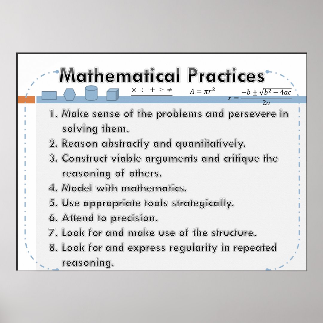 Mathematical Practices Poster Zazzle